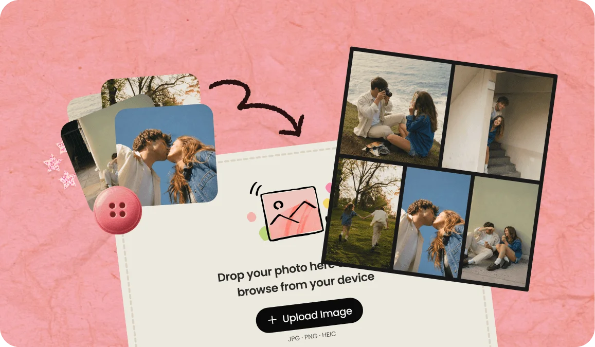 Photo collage made in a browser without downloading any software