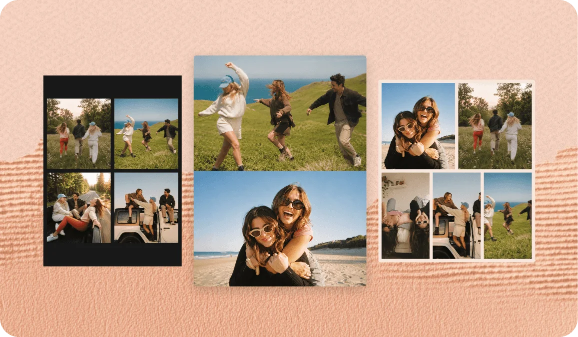 Free photo collage maker exporting at full resolution with no watermark or usage limits
